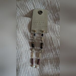 Anthropologie Black and Gold Dangle Earrings